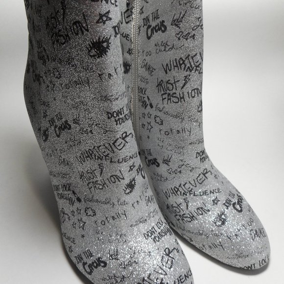 NEW SAM ELDELMEN Silver Retro Club Style Ankle Boots - Picture 2 of 8